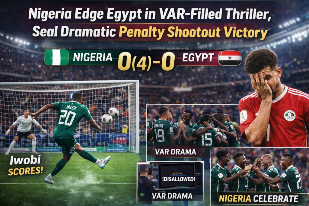 Nigeria Edge Egypt in VAR-Filled Thriller, Seal Dramatic Penalty Shootout Victory Nigeria Edge Egypt in VAR-Filled Thriller, Seal Dramatic Penalty Shootout Victory