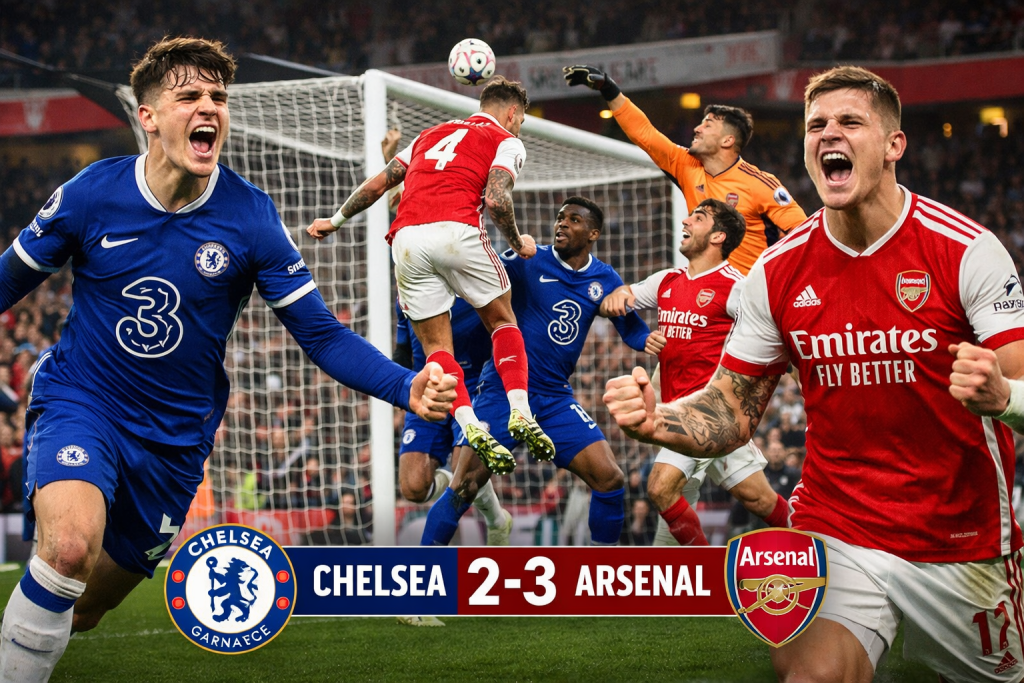 Arsenal Hold Off Chelsea in a Thrilling 3–2 London Derby Filled with Goals, VAR Drama, and Late Tension