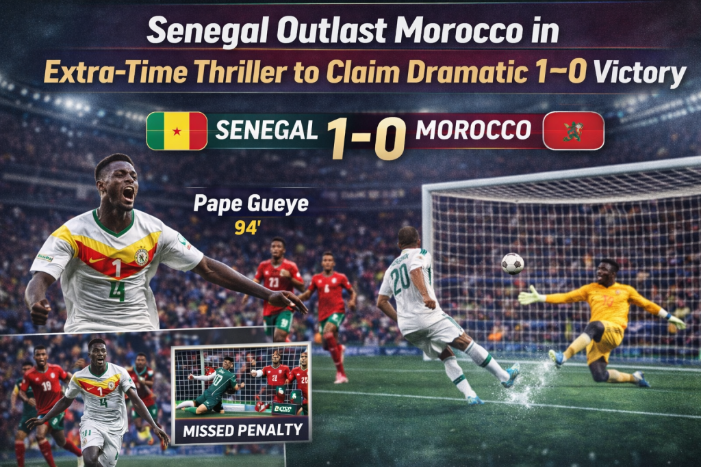 Senegal Outlast Morocco in Extra-Time Thriller to Claim Dramatic 1–0 Victory