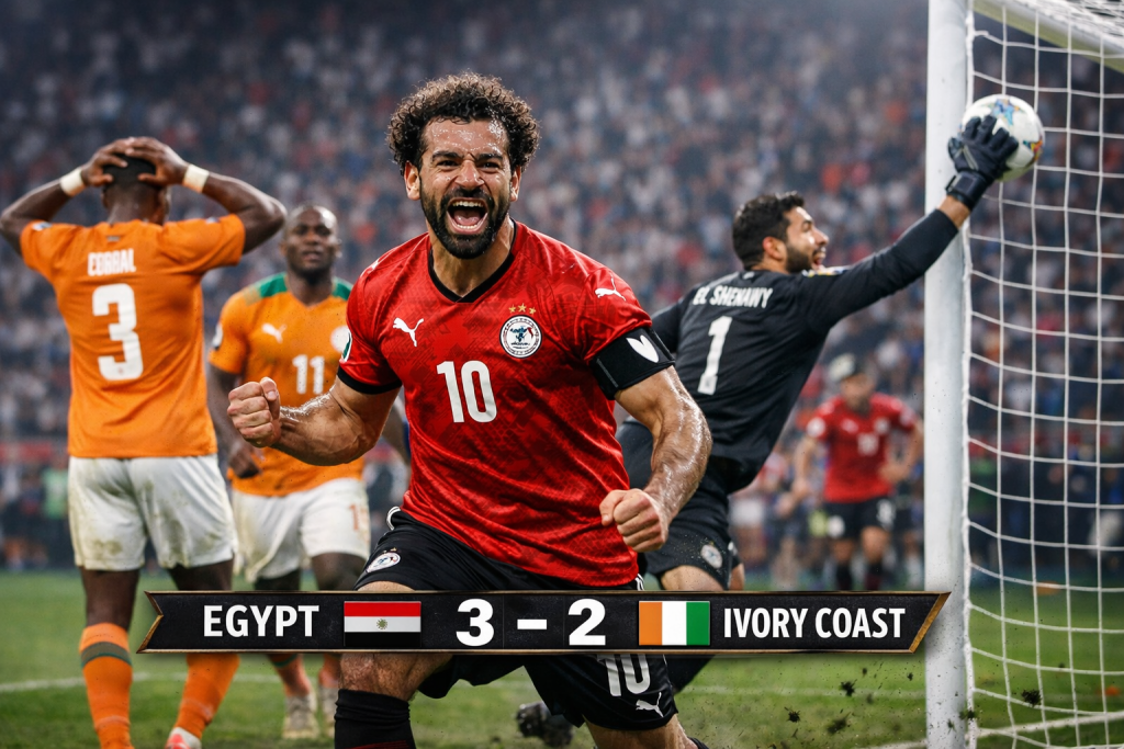 Egypt 3–2 Ivory Coast: A Five-Goal Thriller Filled With Drama, Pressure, and Late Tension
