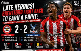 Brentford Fight Back Late to Earn Dramatic 2-2 Draw Against Crystal Palace