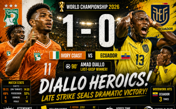 Ivory Coast 1-0 Ecuador: Amad Diallo Scores Dramatic Late Winner in World Championship 2026 Clash