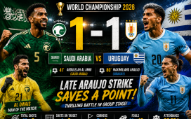 Saudi Arabia's Defensive Masterclass Denies Uruguay as Late Araujo Strike Rescues Dramatic 1-1 Draw