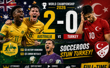 Australia 2-0 Turkey: Socceroos Shock Turkey as Irankunda and Metcalfe Fire Home Victory in World Championship 2026