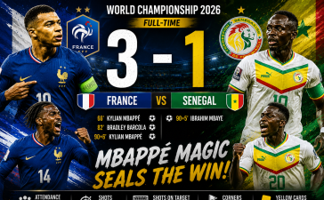 France 3-1 Senegal: Mbappé Shines as Les Bleus Finish Strong in Thrilling World Championship 2026 Clash
