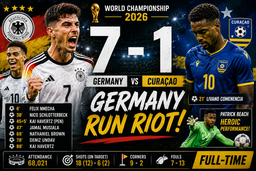 Germany 7-1 Curaçao: Havertz, Musiala and Undav Shine as Germany Run Riot in World Championship 2026