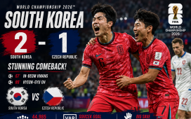 South Korea 2-1 Czech Republic: Hyeon-Gyu Oh Fires Taegeuk Warriors to Dramatic World Championship 2026 Comeback Victory