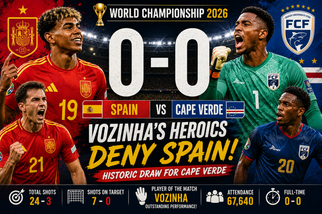 Spain 0-0 Cape Verde: Vozinha's Heroics Earn Blue Sharks Historic Draw in World Championship 2026